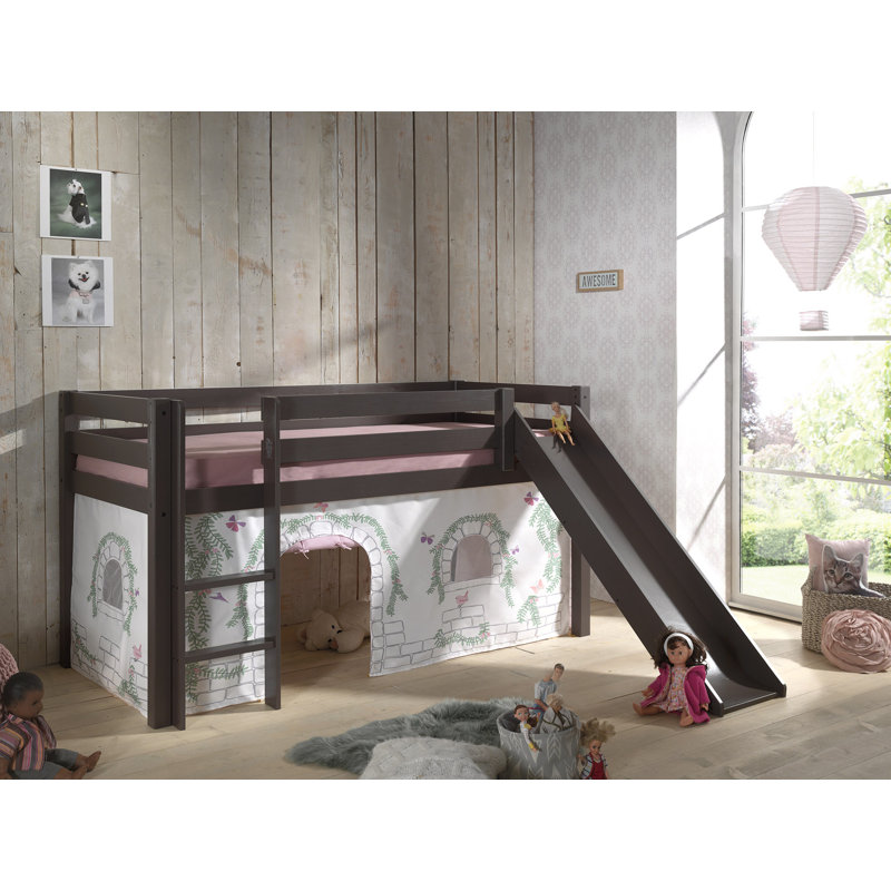 Pino European Single (90 x 200cm) Mid Sleeper Loft Bed, Natural, Standard