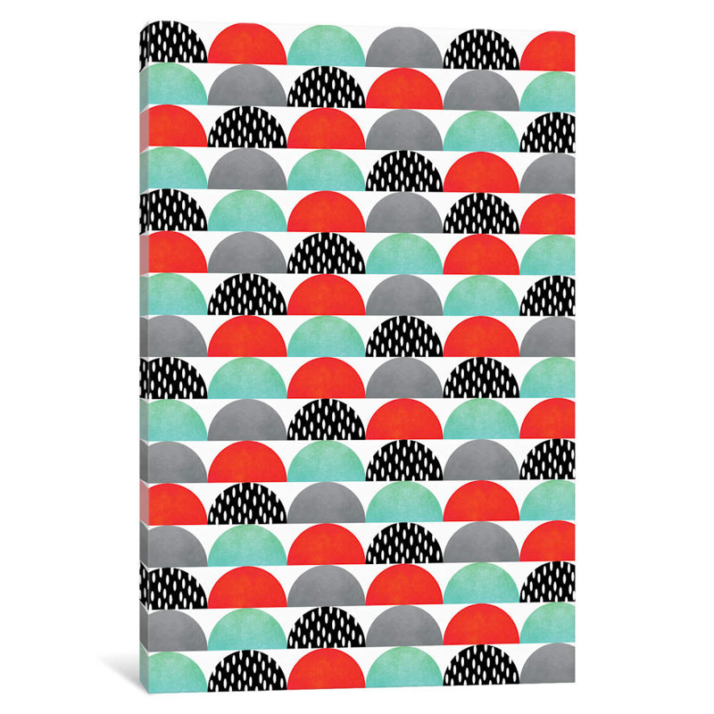 My Favorite Candy (Red And Turquoise) by Elisabeth Fredriksson - Print on Canvas, 66.04 cm H x 45.72 cm W x 1.91 cm D