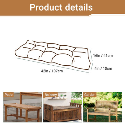 42"x16"x4" Outdoor Bench Cushion,Waterproof Tufted Non-Slip Seat Pad,Suitable for Courtyards,Balconies,and Gardens Blue
