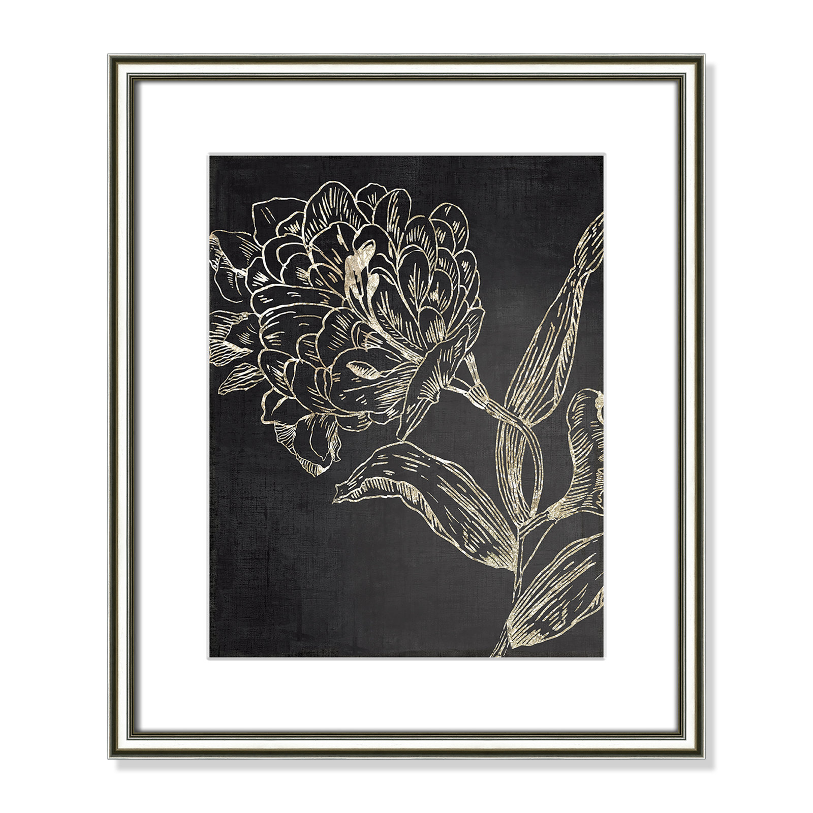 Clarendon "Golden Flower Folklore II" Print, 20.25" H x 17.25" W, Silver