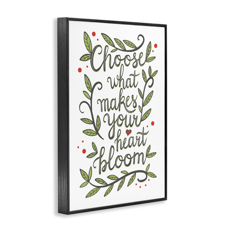 «Makes Your Heart Bloom», estampe numérique, design par Martina Pavlova, H 18 po x l 12 po, Giclée encadrée noir minuit