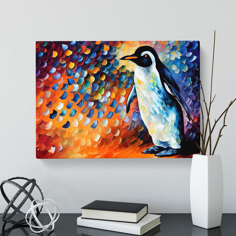 Penguin Painting Vol.1 Abstract - Wrapped Canvas, 35cm H x 50cm W x 3cm D