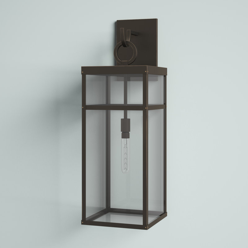 Porter 1-Light Aluminum Outdoor Wall Mount Lantern, Oil Rubbed Bronze