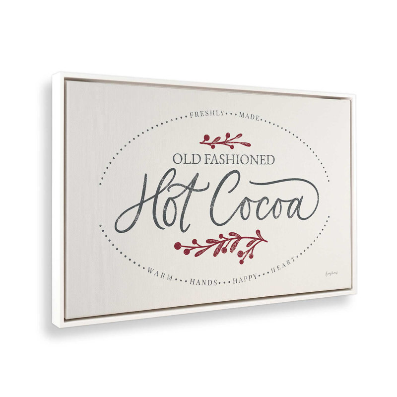 «Hot Cocoa», reproduction sur toile dans un satin, H 24,75 po x l 36,75 po x P 1,75 po, Cadre blanc