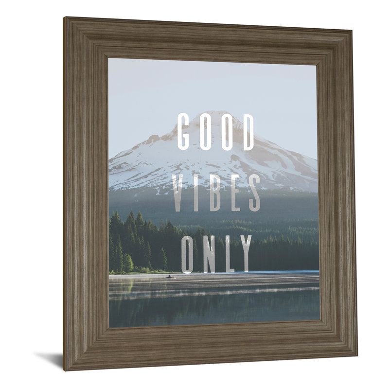 Art mural Good Vibes Only - 22 po x 26 po - Cadre en frêne tranquille