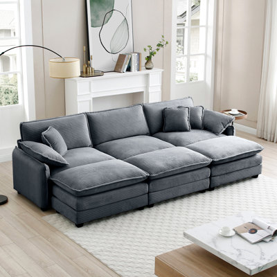 Oversize 3-Seater Sofa With One Footrest