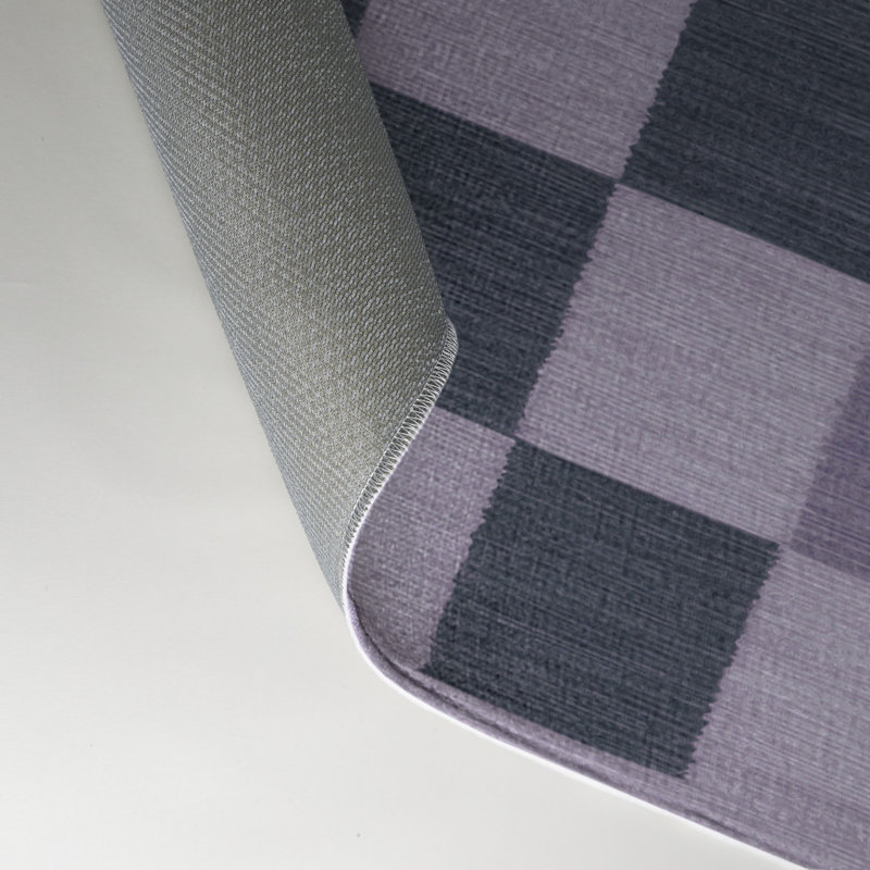 Checkered Gray Indoor and Outdoor Area Rug, Rectangle 3' x 5'