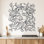 Art mural abstrait avec visage, cheveux et vignes - ACM