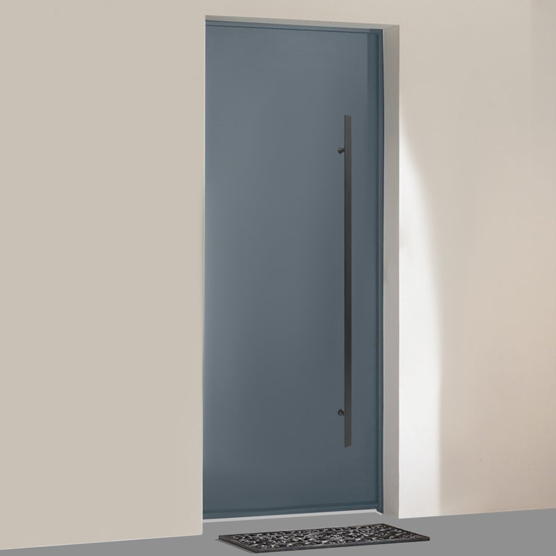 Poignée de porte à double face en acier inoxydable, paire de poignées de porte de grange coulissantes à pousser, poignée de porte en forme de H commerciale (58,66 x 1,6 po)