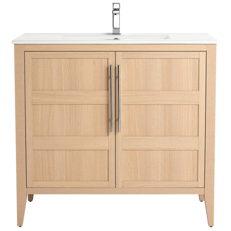 Winston Porter Healey Bathroom Vanity, Sand Oak