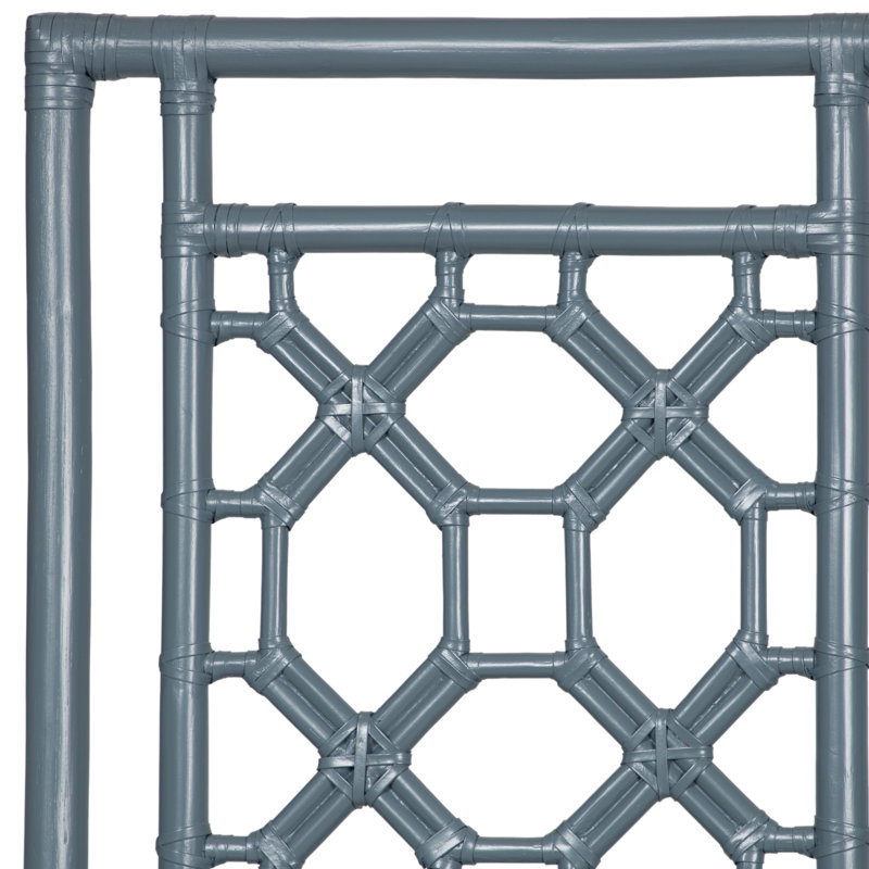 Lattice Back Open-Frame Rattan Headboard, Queen, Regatta Blue