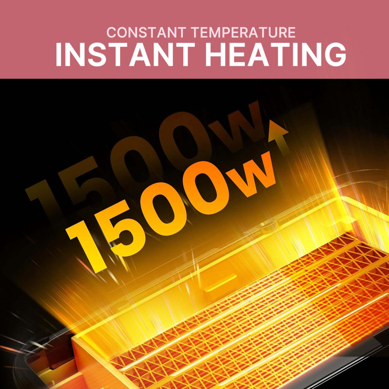 Portable Indoor Space Heater With Led Display, Auto Temperature Control, Eco Mode, 0-12h Timer, Quiet For Home Or Office