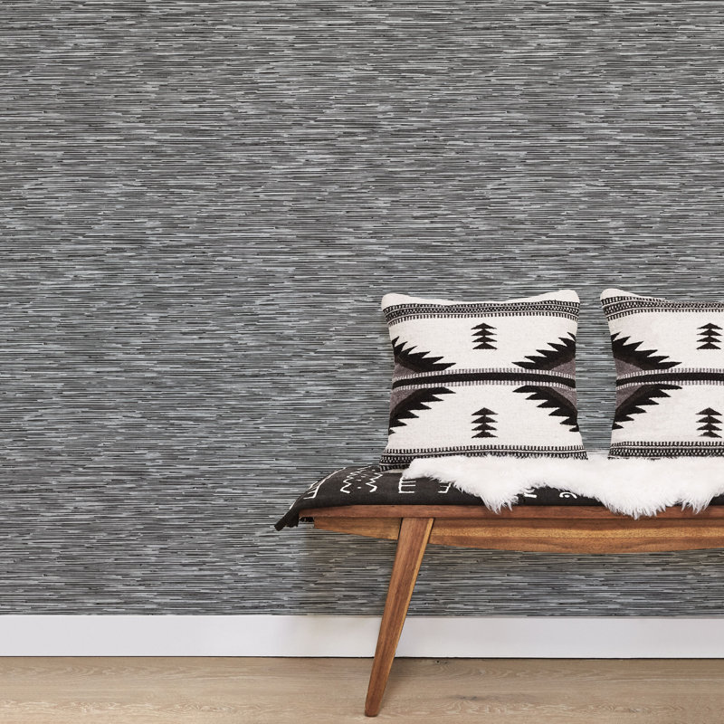 Cumhur 10m x 53cm Wallpaper Roll, Silver/Black