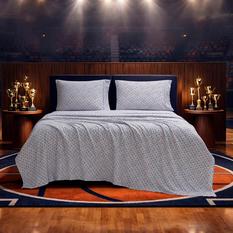Champion Printed Microfiber Sheet Set, Champion Diagonal-Multicolor, King