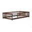 Lit simple au sol avec clôture sans porte, lit en bois d'hévéa-124917765