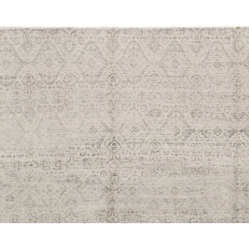 Tapis noir et argent de haute qualité noué à la main