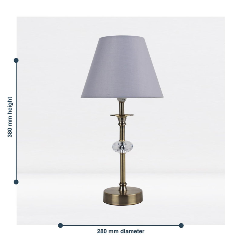 Larrison Metal Table Lamp, Antique Brass, Gray