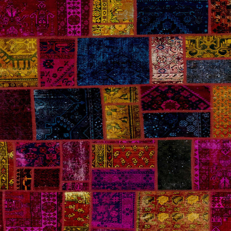 Tapis abstrait à motif abstrait moderne, Carré 5 pi