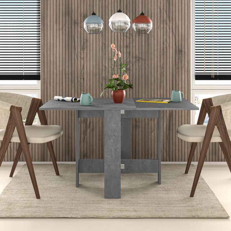 Artemio Rectangular Extendable Dining Table 130cm L x 76cm W - Drop Leaf Design for Small or Large Spaces, Retro Grey