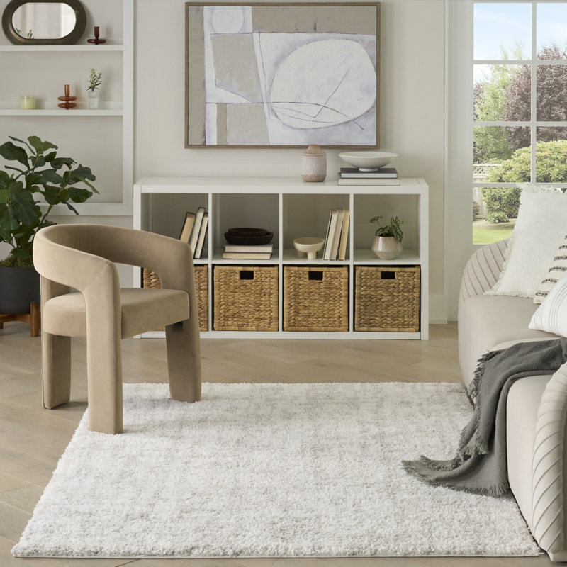 Tapis d'intérieur gris 17 stories Teiarra, Rectangle 3 pi 11 po x 5 pi 11 po