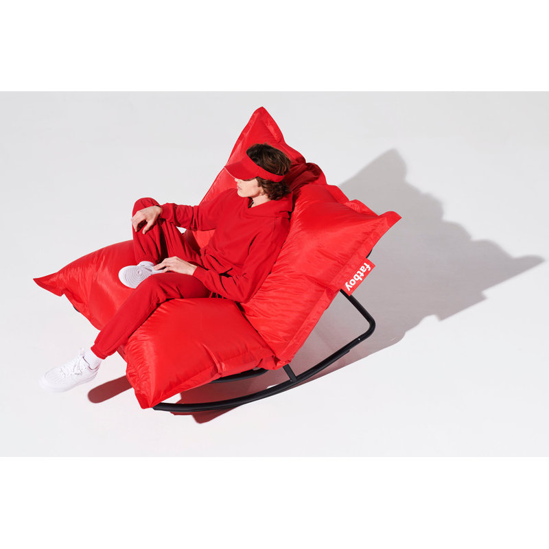 Rock 'n Roll Medium Bean Bag Chair, Red Nylon