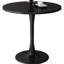 Table de salle à manger de 31,5 po de diamètre, style moderne, noir, matériaux pour la cuisine et la chambre, plateau rond robuste et facile à assembler avec base en métal, facile à essuyer
