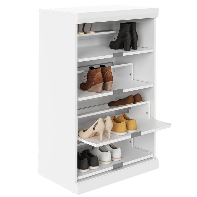 ClosetMaid Mosaics 4-Shelf Pull Out Shoe Organizer, White