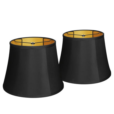 Ensemble de 2 abat-jours cylindriques en tissu gris-bleu, haut de 10 po x bas de 14 po x haut de 10,5 po (araignée), abat-jour en lin naturel fabriqués à la main pliables gris-bleu pour lampes sur pied et lampe de table