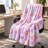 Sweet Dreams Cupcake & Macaron Print Plush Throw Blanket, Whimsical Dessert Pattern Cozy Fleece Blanket for Sofa Couch Bedroom Living Room Home Decor, All-Season Soft Warm Blanket-135621182