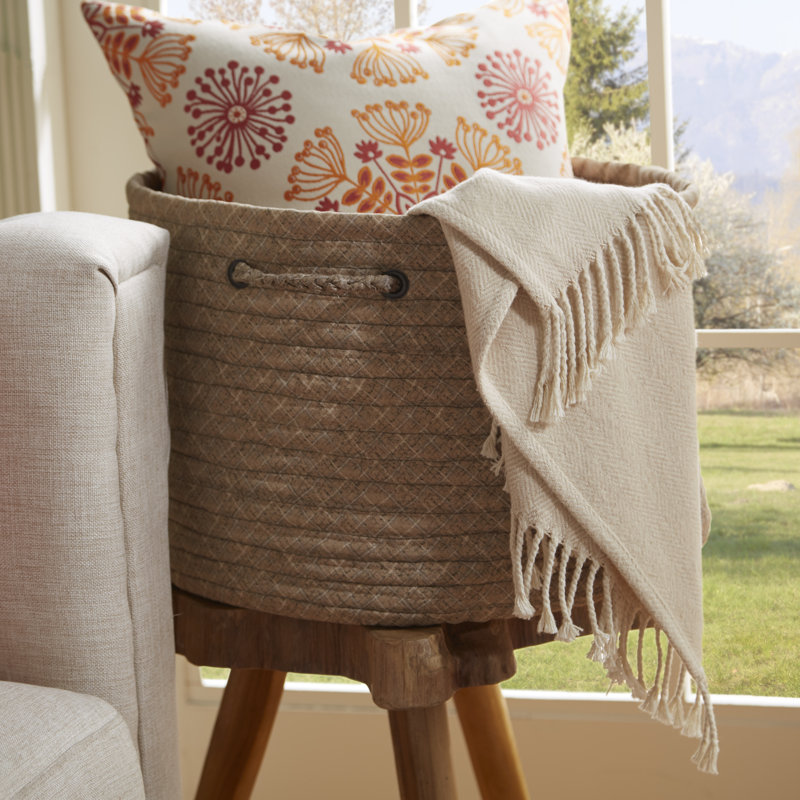 Panier en coton Willernie, H 10 po x l 14 po x P 14 po, Écume de mer