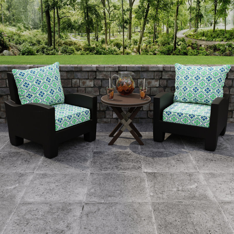 24" x 26.5" Outdoor Deep Seat Chair Cushion Set with Welt, Vesey Sea Mist