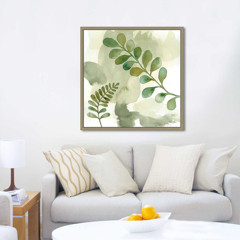 «Woodland Walk III (Square)» par Laura Horn, reproduction, Cadre flottant champagne, H 21,5 po x l 21,5 po x P 2 po