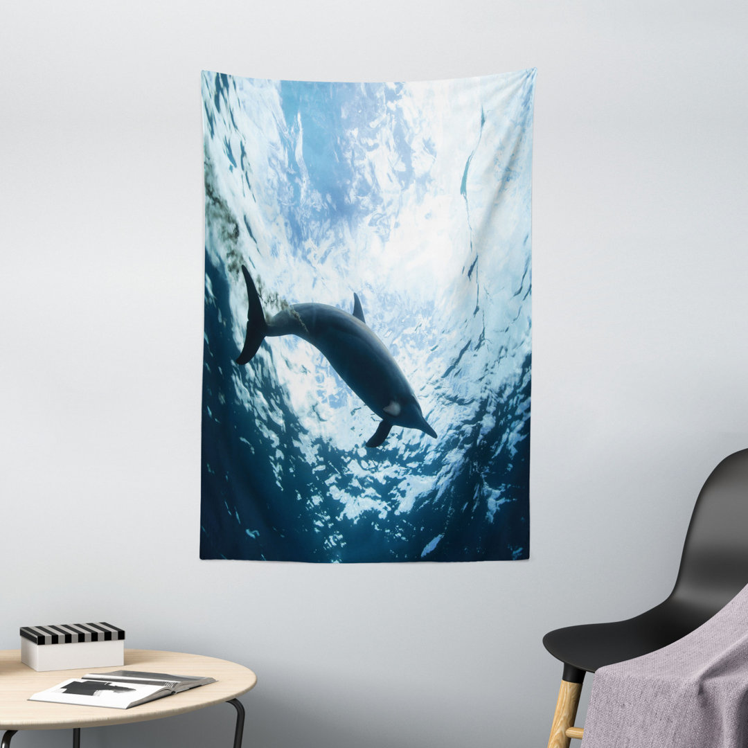 Wandbehang Bottlenose Dolphin Poops in Ocean Maritime Unterwasser Aquatic Wildlife Theme