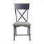 Chaise d'appoint grise et noire sable avec dossier parfait en forme de X (ensemble de 2)