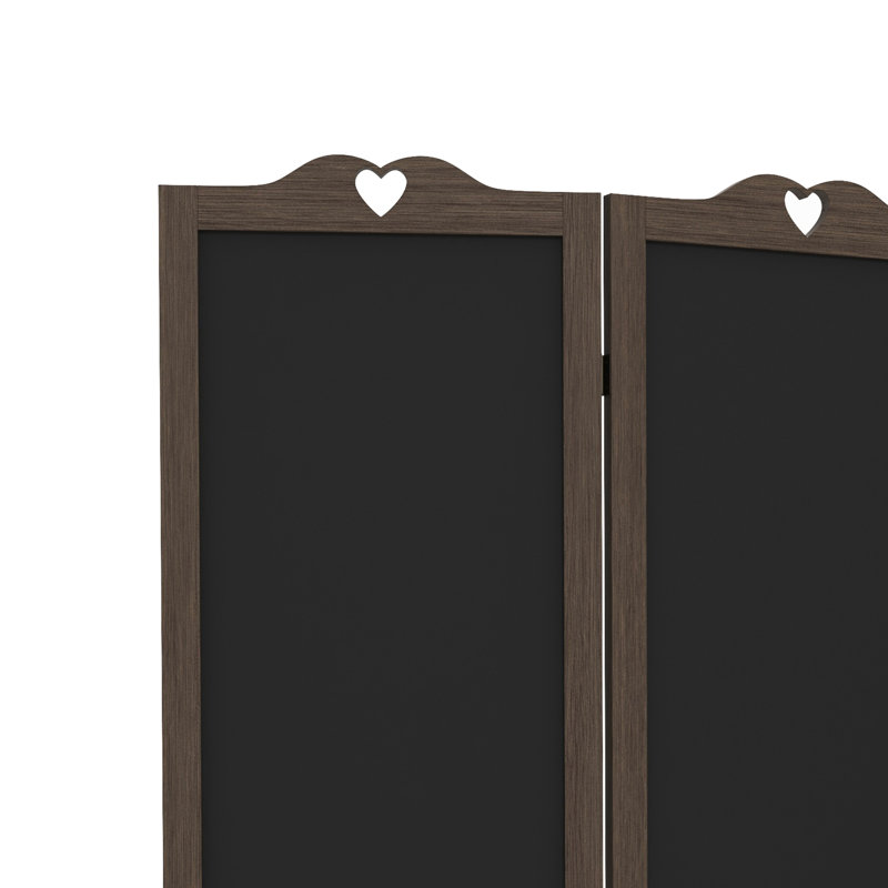 Paravent 5,5 pi, 5,5 pi, avec noyer noir pour tableau noir, hauteur 5,5 pi