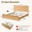 Base de lit très grand Maud avec tête de lit de 50 po de hauteur, cadre de lit plateforme en bois avec pied de lit courbé de 18,86 po et 3 grands tiroirs de rangement, aucun sommier tapissier nécessaire-142961125-142961120
