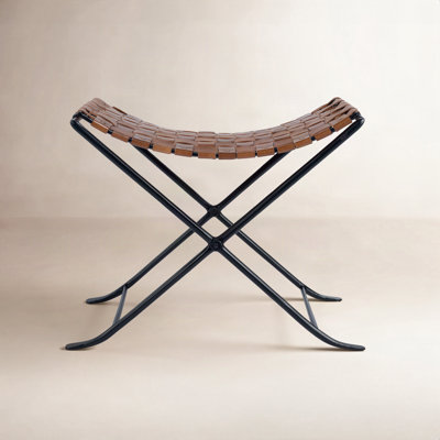 Augusta Genuine Leather Accent Stool