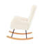 La chaise berçante en tissu, structure en métal, offre un espace confortable pour une expérience confortable
