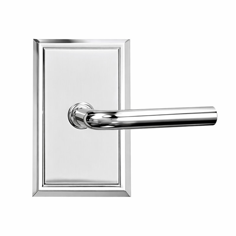 Bravura 938-1 Panhandle Passage Lever on Traditional Rectangular Rose in Polished Chrome