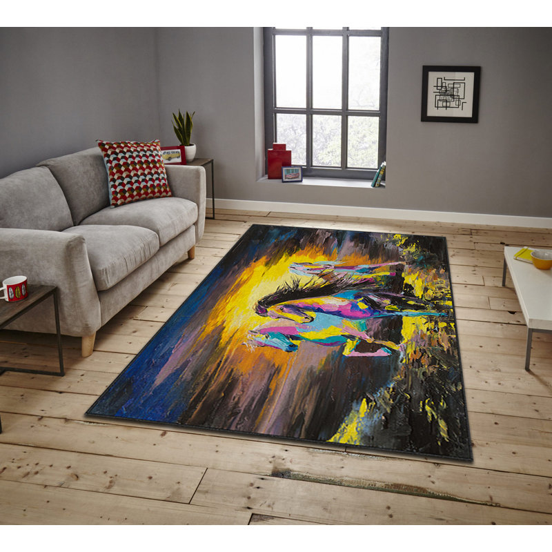 Luxurious Area Rug, 100% Polyester, 5.9 x 9.2 Feet | 740 g/m² Weight, Non-Slip Felt Dot Underside, Easy Clean Velvet Fabric, 0.08 in Pile Height | Machine Washable, Perfect for Living Room & Bedroom Décor