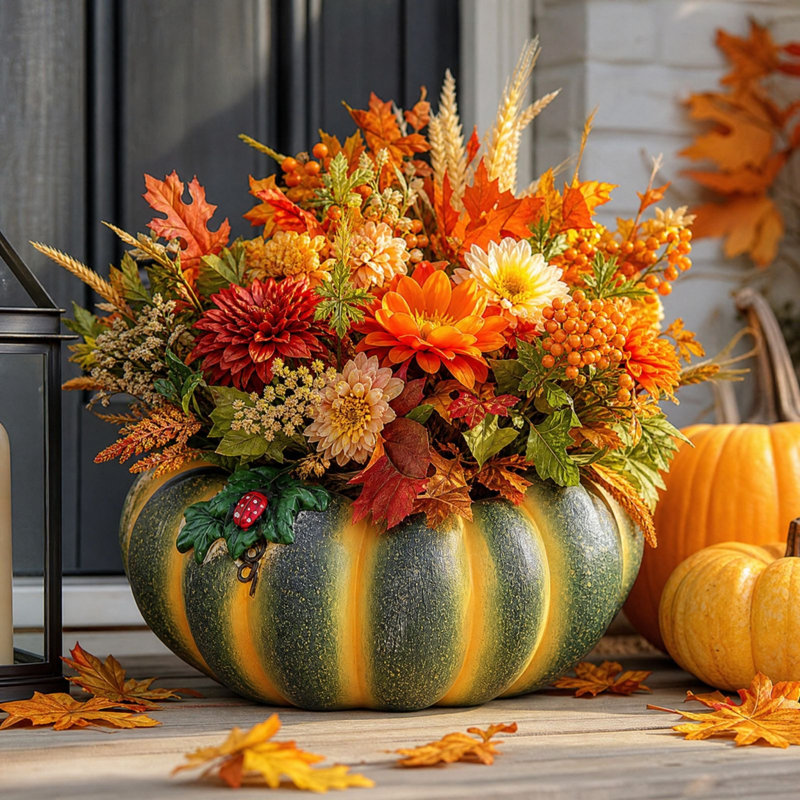 Pot de fleurs citrouille en résine pour l'Halloween, décoration automnale, pot de fleurs décoratif pour l'intérieur et l'extérieur, plantes grasses, ornement de maison