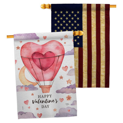 Drapeau de maison ballon en polyester 40 x 28 po pour la Saint-Valentin