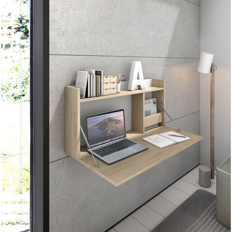 Caramie Writing Desk, Light Oak/White