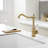 Single-Handle Kitchen Faucet Vessel Sink Faucet 360° Swivel One Hole Farmhouse Lavatory Vanity Faucet-106846403