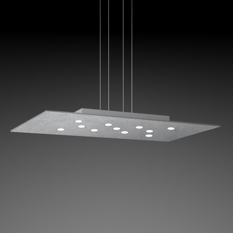 Pop 11 - Light Unique / Statement Rectangle / Square Chandelier, Silver Leaf/Aluminum