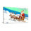 Noël, père Noël, renne, traîneau, flocon de neige, paysage d'hiver, scène de Noël