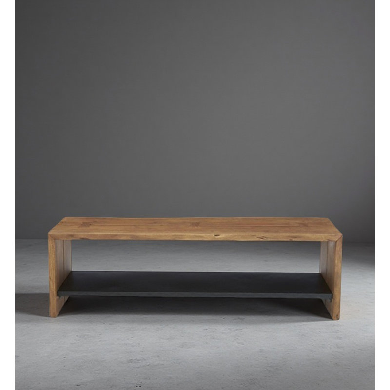 Rustic Pine Solid Wood Entryway Shoe Bench