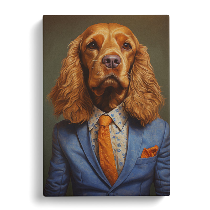 Cocker Spaniel In A Suit No.3 - No Frame Print, 76cm H x 50cm W x 3cm D