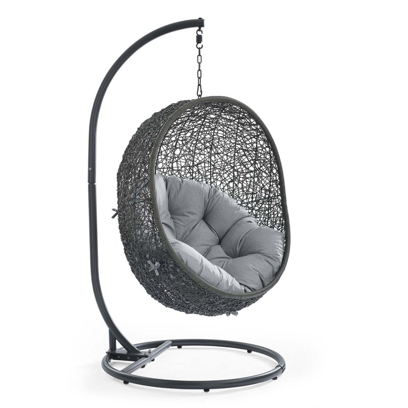 Balancelle d'extérieur avec support Modway Hide Sunbrella, Cadre gris / coussin gris