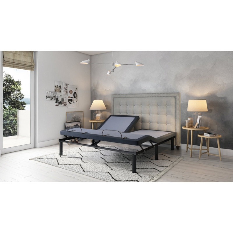 Base de lit réglable Bt3000 pour grand lit - position réglable de la tête et des pieds, télécommande sans fil, 2 positions programmables, chargeurs, réglages Tv / Zero Gravity / Lounge, massage intense, lumières à DEL, boîte à piles,